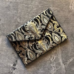 Rebecca Minkoff Leo Envelope Clutch Black & Gold